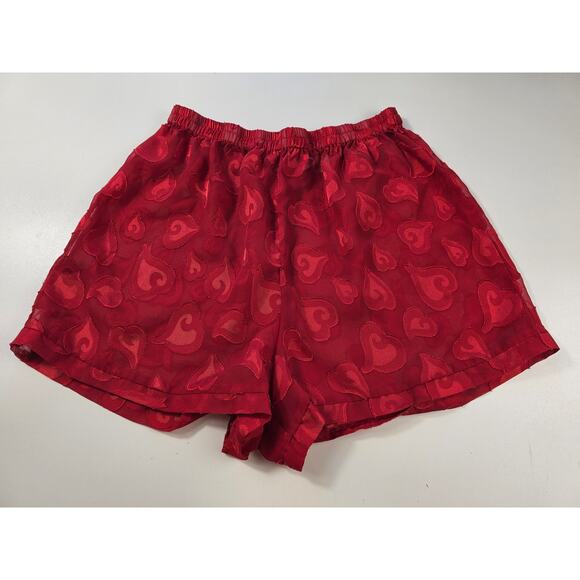 Victoria's Secret sexy Valentines theme Sheer see through red heart shorts M - Picture 2 of 7